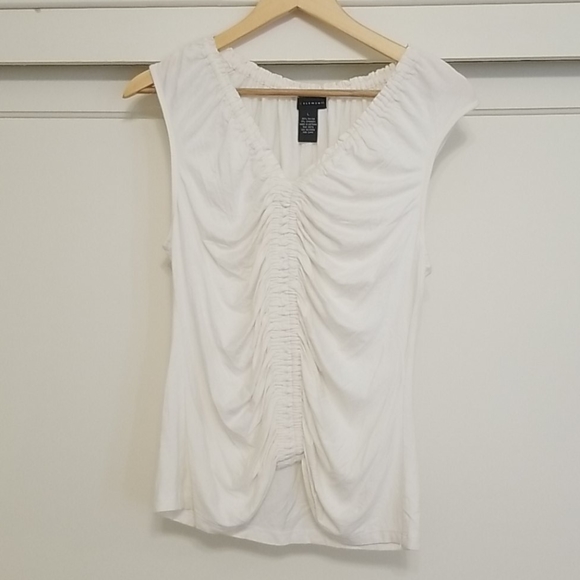 Grace Elements Tops - 🔥3/$15🔥 White Dressy Rouched Tank  EUC